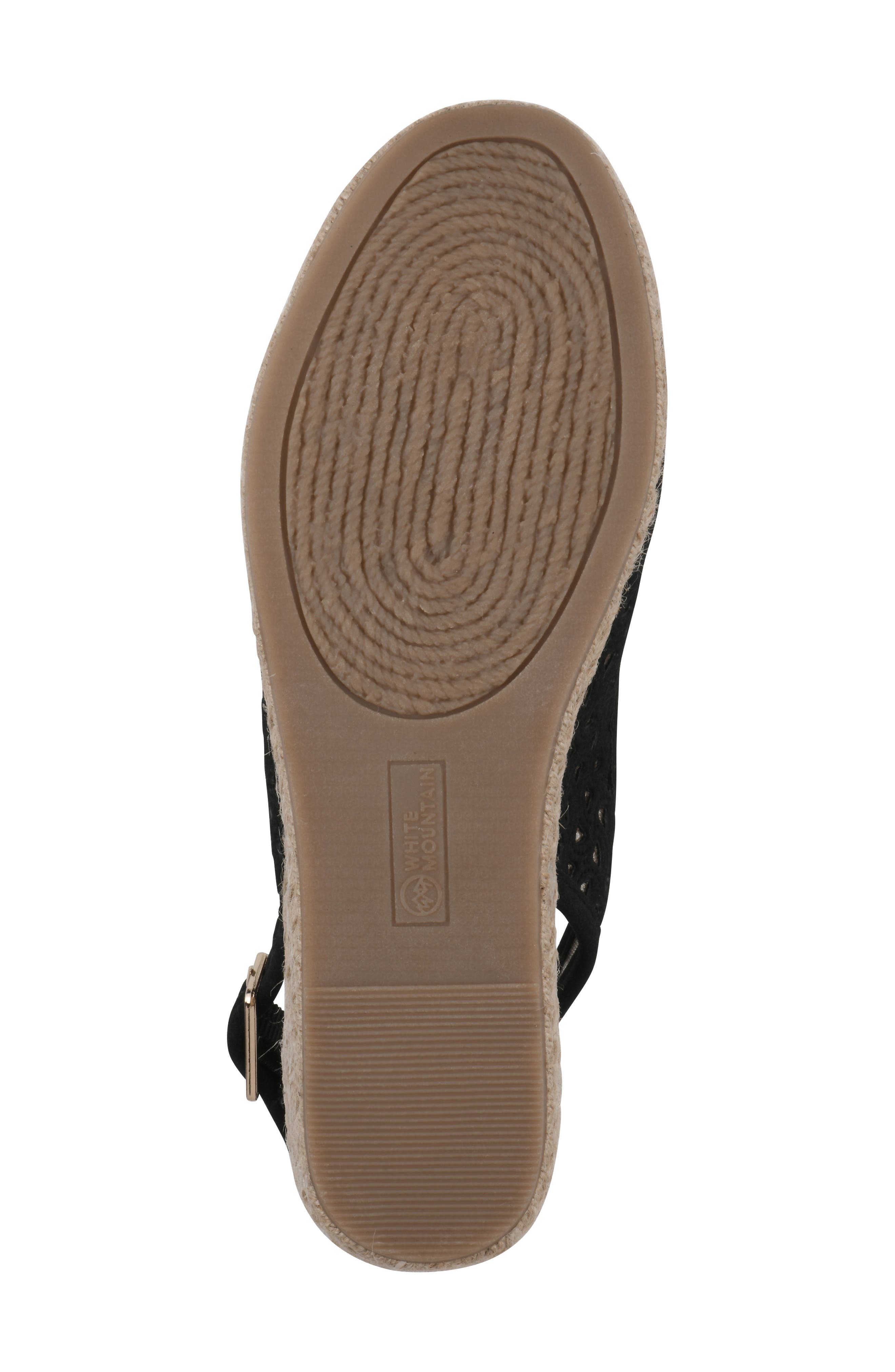 White Mountain Footwear Maize II Espadrille Wedge Sandal, Alternate, color, Black/Smooth