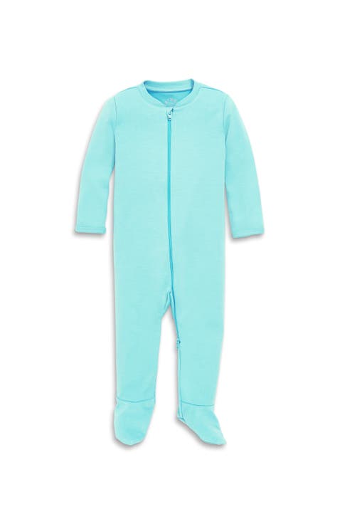 Baby Organic Zip Footie In Solid