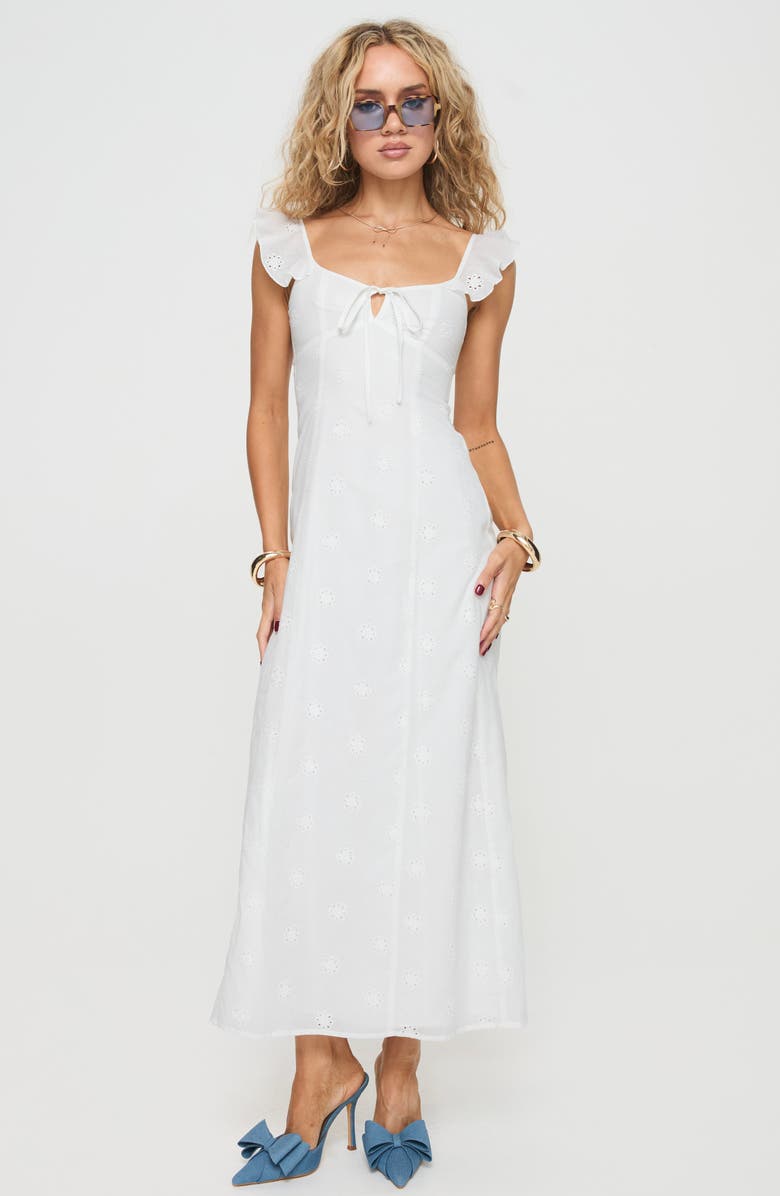 Princess Polly Lombardi Eyelet Embroidered Maxi Dress, Alternate, color, 