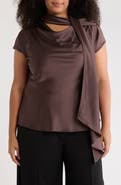 Renee C Satin Scarf Top