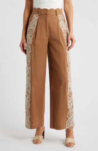 Celena Embroidered Detail Cotton Pants