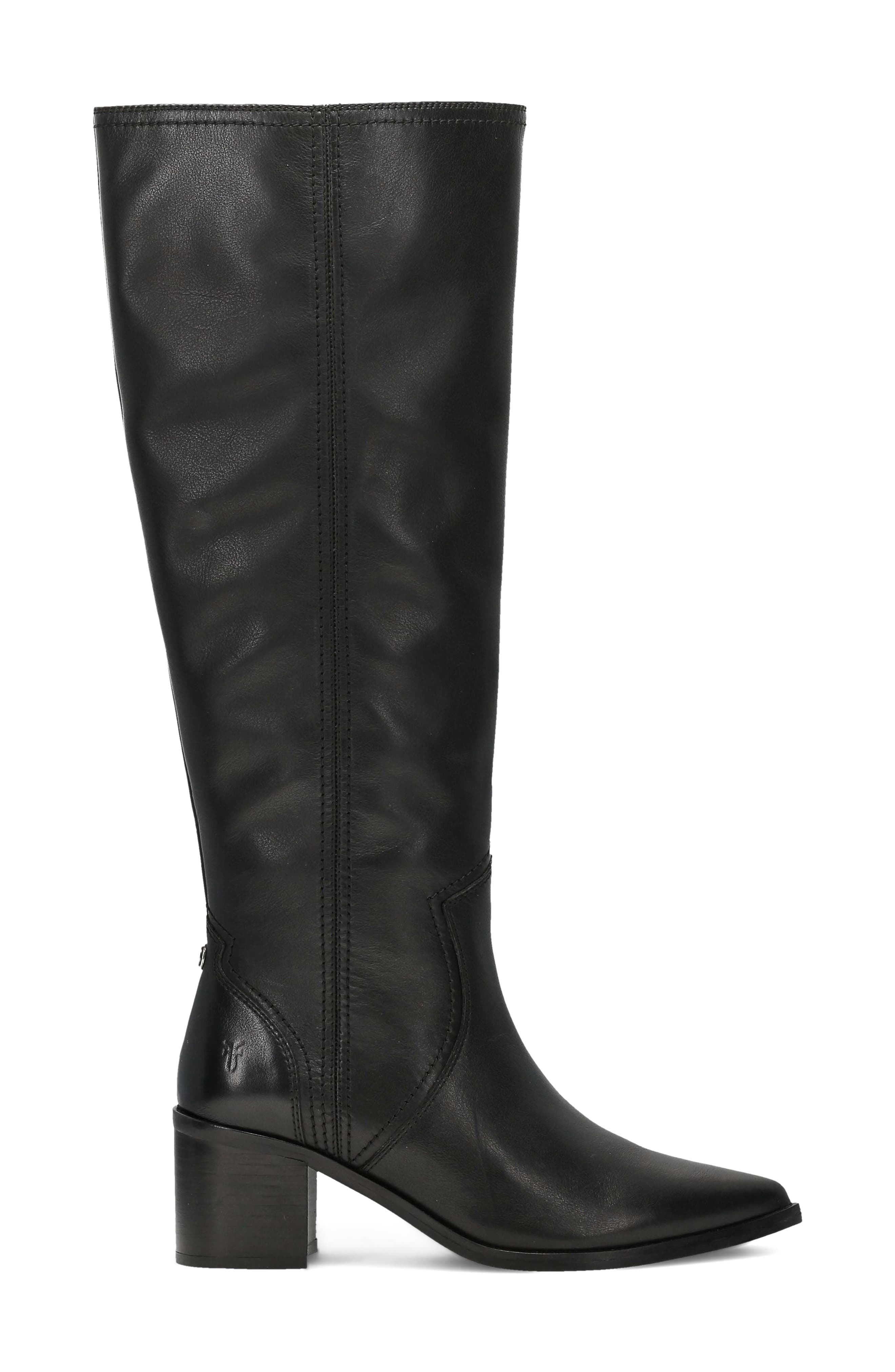 Sadie Leather Knee High Boot, Alternate, color, BLACK