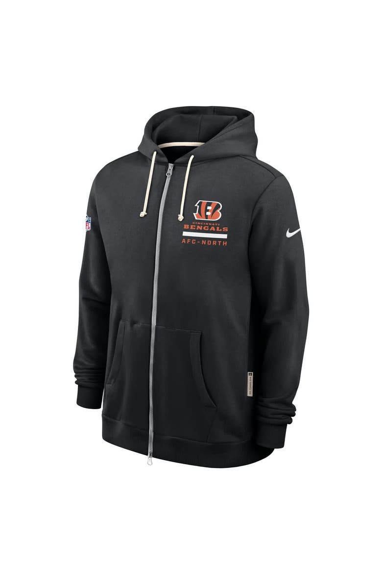 Men's Nike Black Cincinnati Bengals Sideline Standard Issue Utility Player Dri-FIT Full-Zip Hoodie, Alternate, color, Black