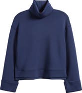 SPANX® Cuffed Sleeve Crop Turtleneck Sweatshirt