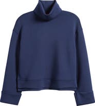 SPANX® Cuffed Sleeve Crop Turtleneck Sweatshirt