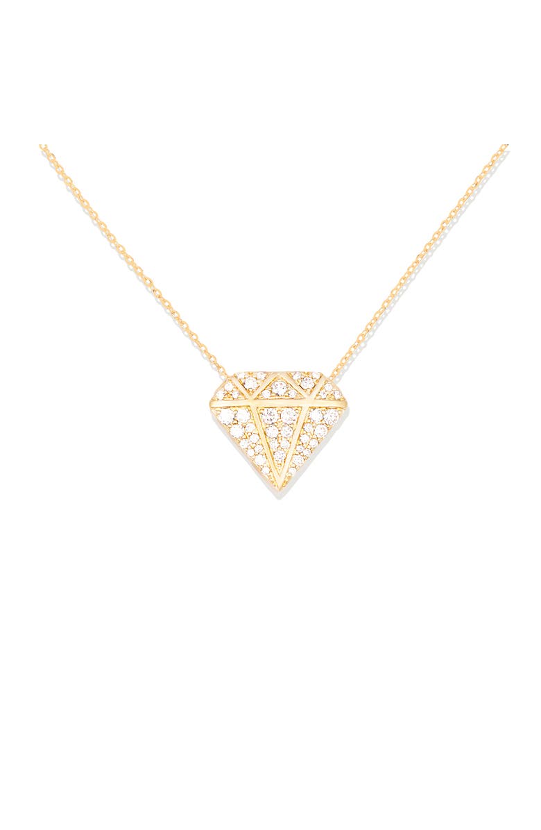 Campbell + Charlotte Juju Diamond Charm Necklace, Main, color, Diamond- Gold