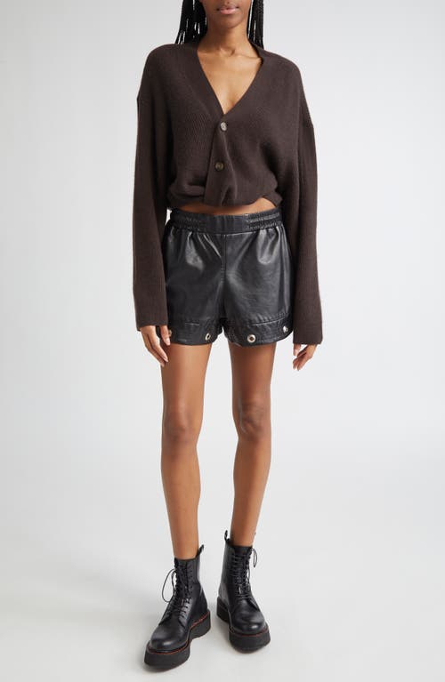 R13 Twisted Front Cashmere Rib Cardigan In Brown