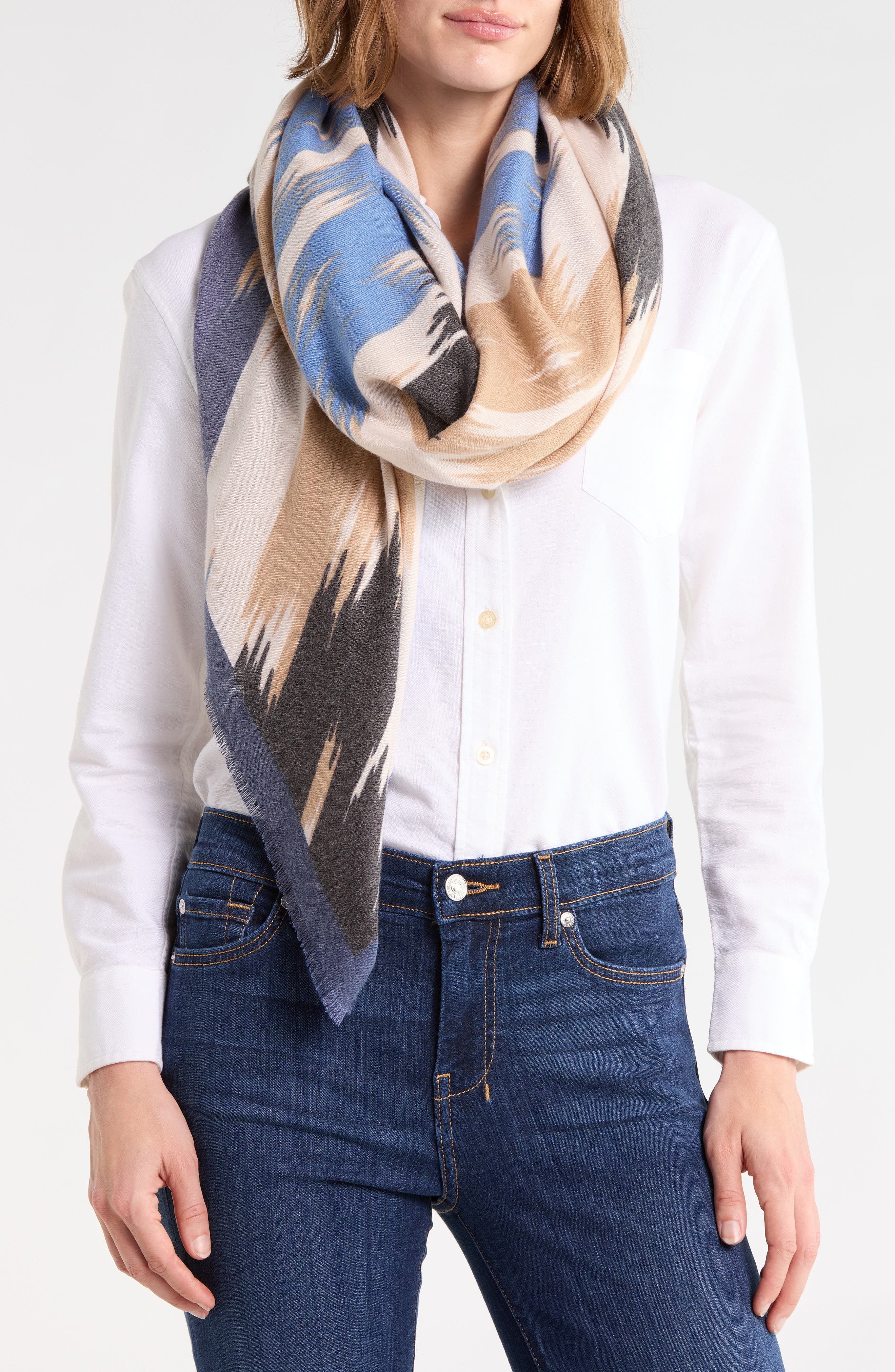 Ikat Geo Square Scarf