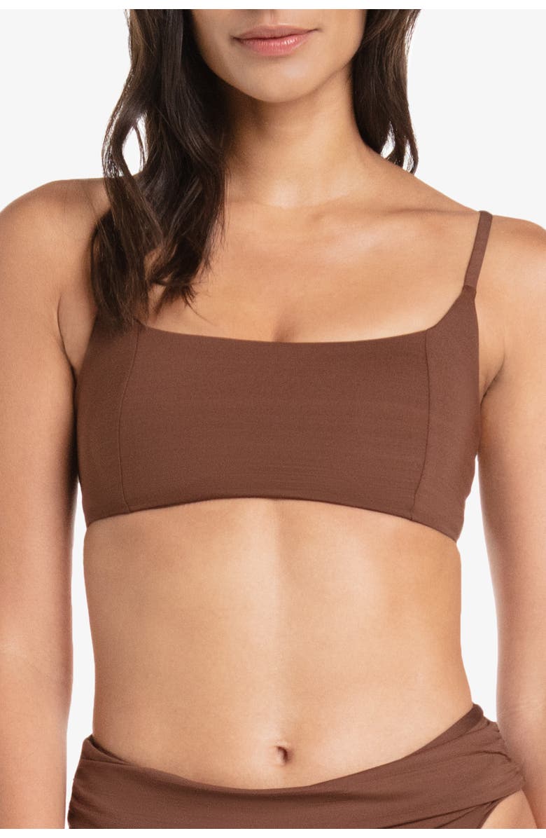 HELEN JON Ballet Bralette, Main, color, Textured Chocolate Brown