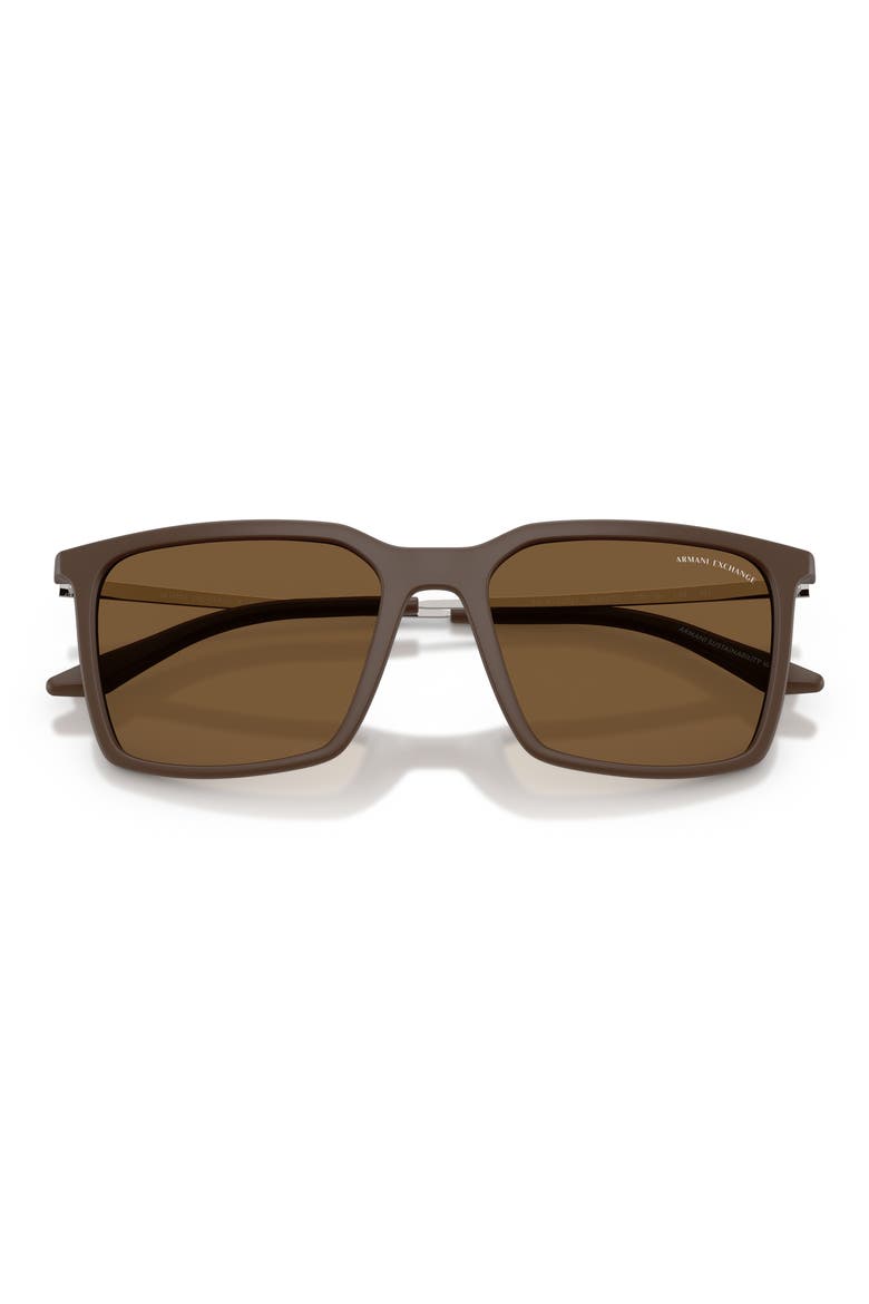 55mm Square Sunglasses, Alternate, color, MATTE BROWN / BROWN