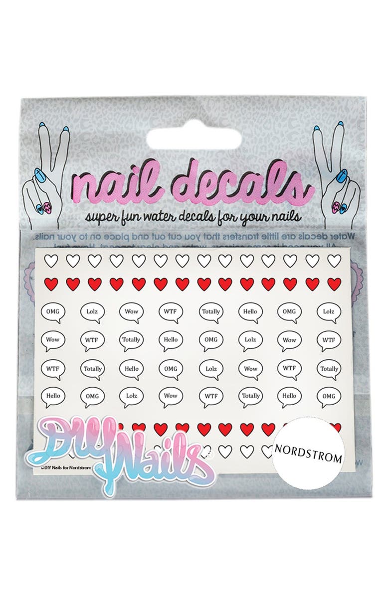 DIY Nails 'Speech Bubbles' Nail Decals, Main, color, 