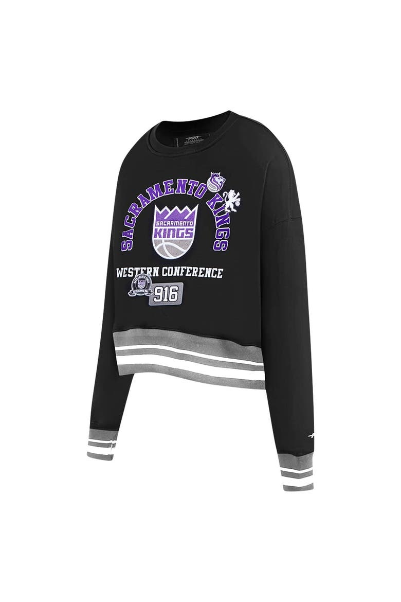 Women's Pro Standard Black Sacramento Kings Area Code Cropped Pullover Sweatshirt, Alternate, color, Black