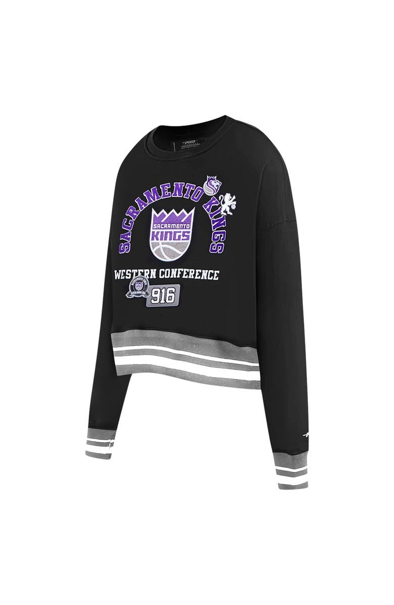 PRO STANDARD Women's Pro Standard Black Sacramento Kings Area Code Cropped Pullover Sweatshirt, Alternate, color, Black