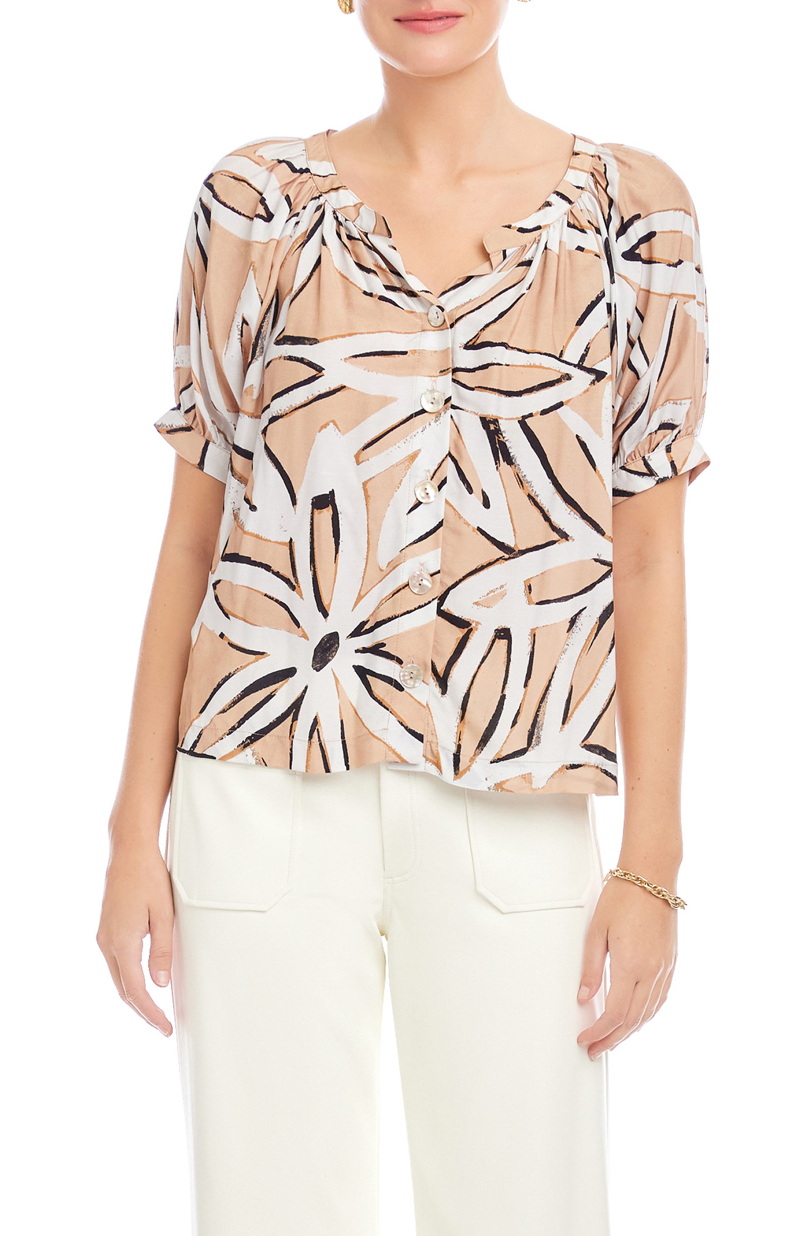 selected BEIGE FLORAL PRINT