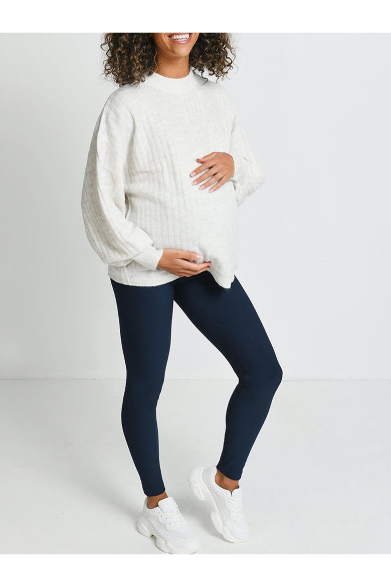 Maternity Winter Leggings, Alternate, color, Navy