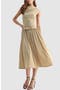 High Neck Sleeveless Drop Waist Midi Dress