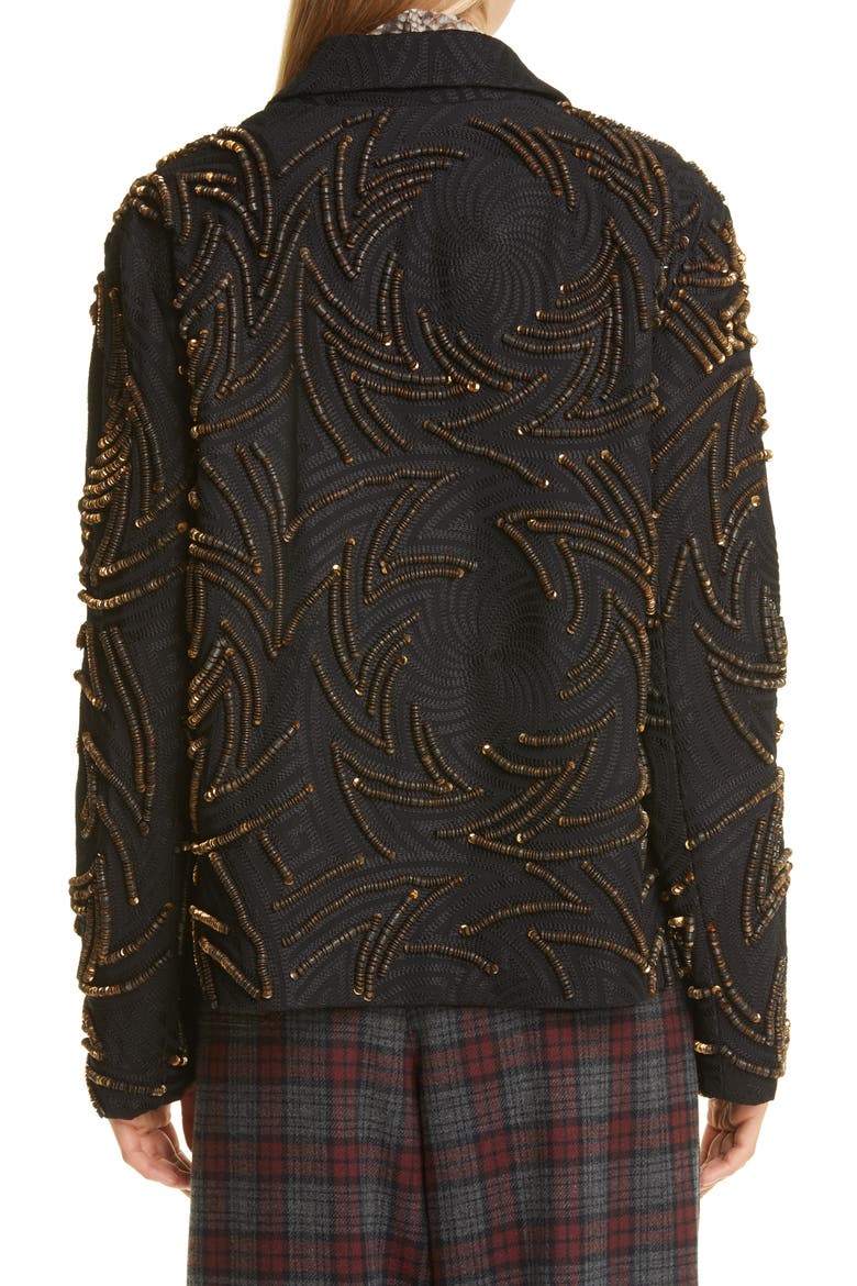 Rolita Sequin Embellished Short Jacket, Alternate, color, GOLD 954