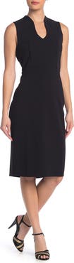 Nina Leonard U-Neck Sleeveless Sheath Dress