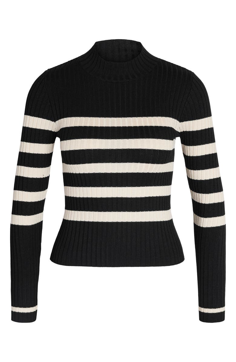 Noisy may Stripe Mock Neck Rib Sweater, Main, color,