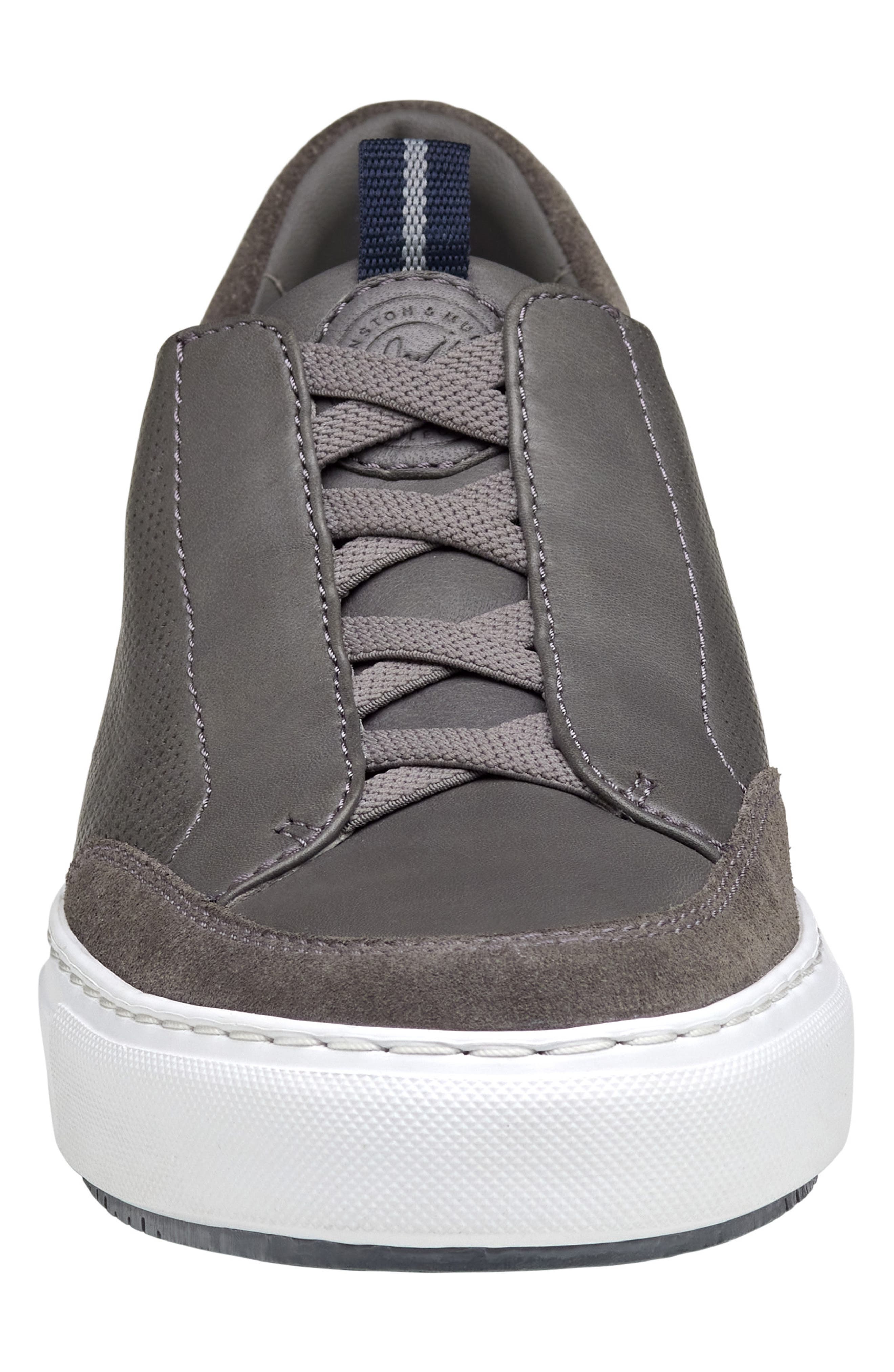 Johnston & Murphy Anson Stretch Water Resistant Sneaker, Alternate, color, Gray English Suede/ Sheepskin