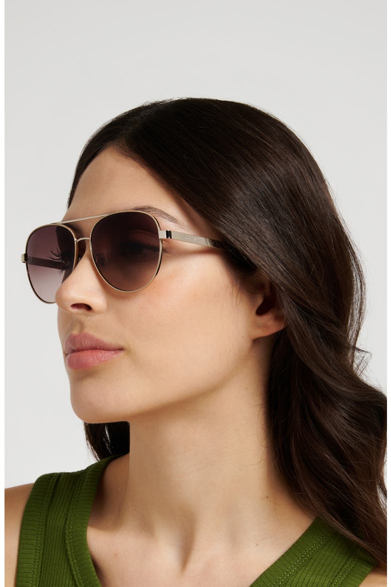 58mm Gradient Pilot Sunglasses, Alternate, color, BROWN GOLD/ BROWN