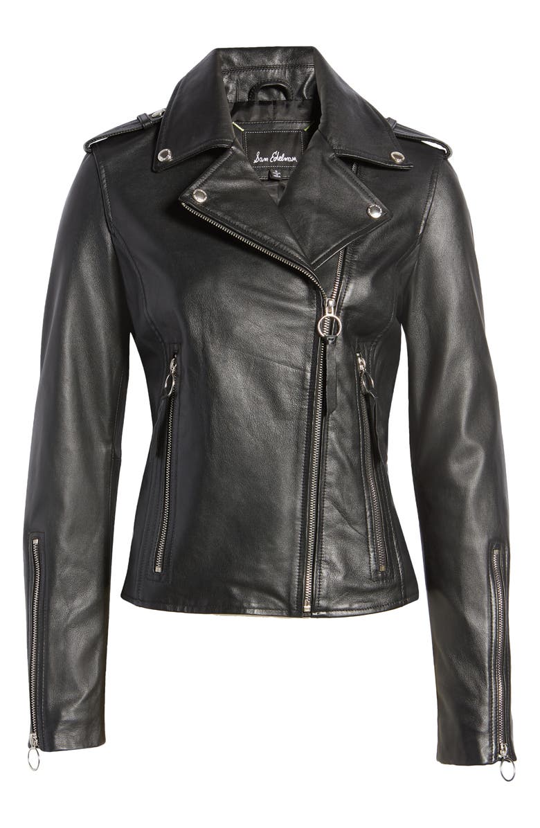 Sam Edelman Leather Moto Jacket, Alternate, color, 