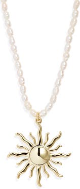 Child of Wild Sun Rays Genuine Pearl Pendant Necklace
