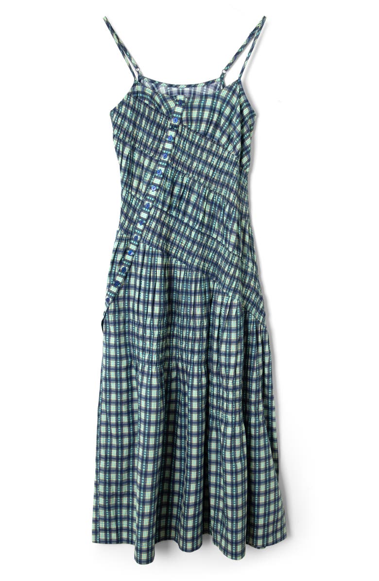 Damson Madder Lyra Check Sleeveless Midi Dress, Alternate, color, Blue
