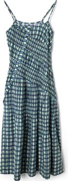 Damson Madder Lyra Check Sleeveless Midi Dress