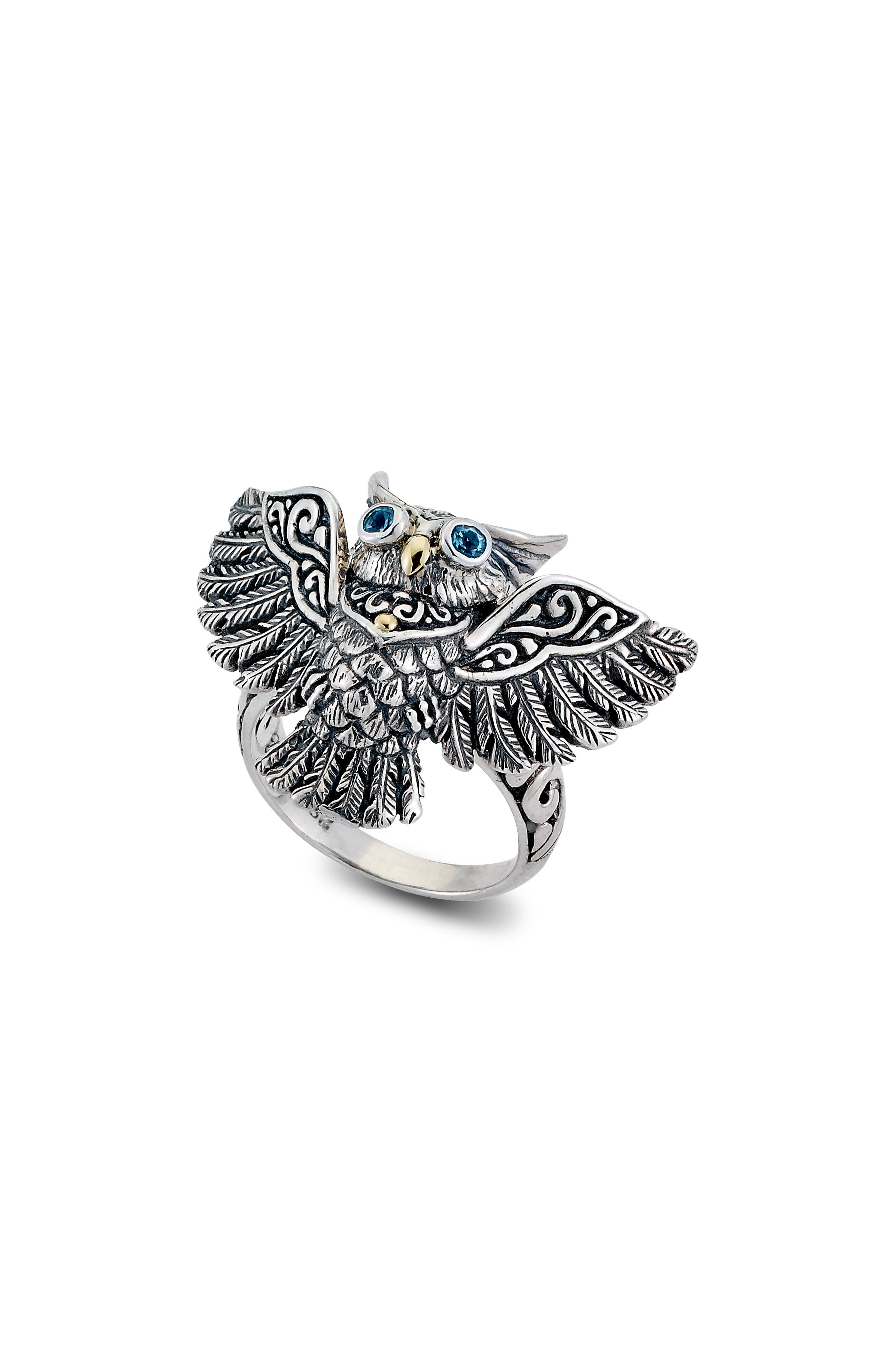 SAMUEL B. Blue Topaz Owl Ring