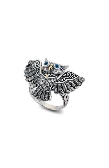 Samuel B. Blue Topaz Owl Ring