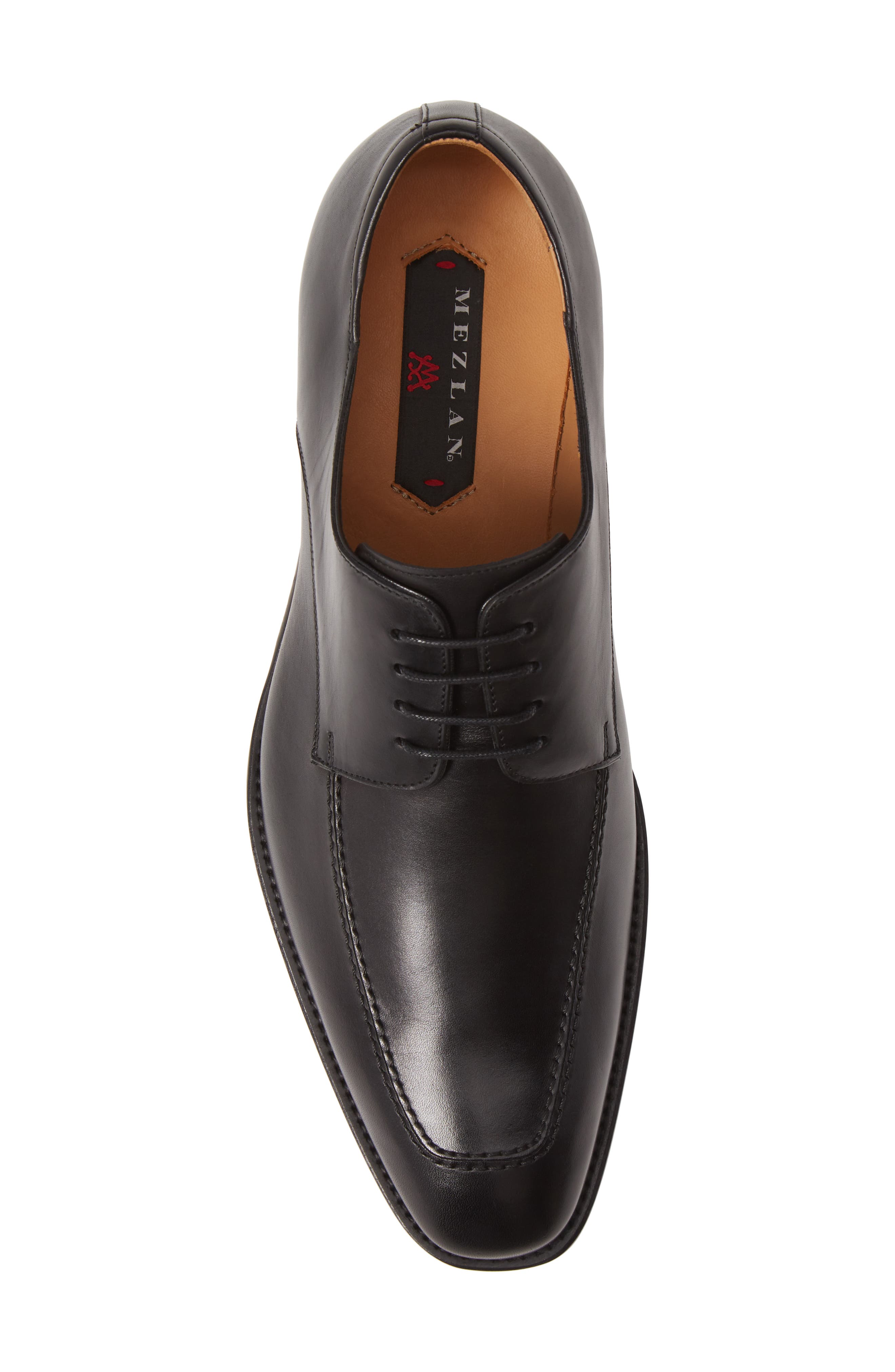 Mezlan Moc Toe Derby, Alternate, color, Black Leather