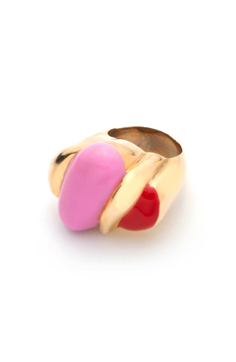 Sterling King Bellmer Enamel Ring, Alternate, color, Gold/ Pink/ Red