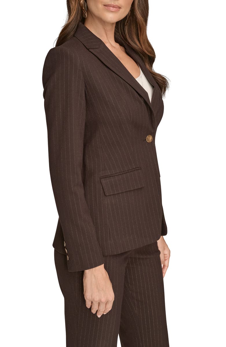 Donna Karan New York One-Button Blazer, Alternate, color, Chocolate