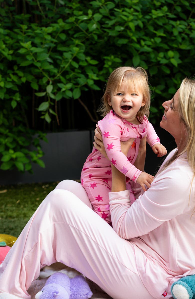 Magnetic Me Cosmic Confetti Magnetic Convertible Footie, Alternate, color, Pink