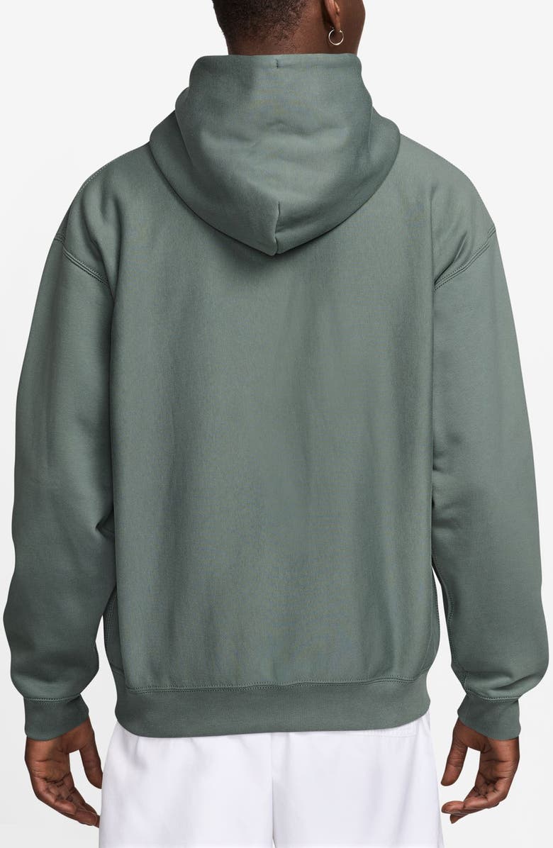 Nike Life Fleece Full Zip Hoodie, Alternate, color, Clay Green/ White