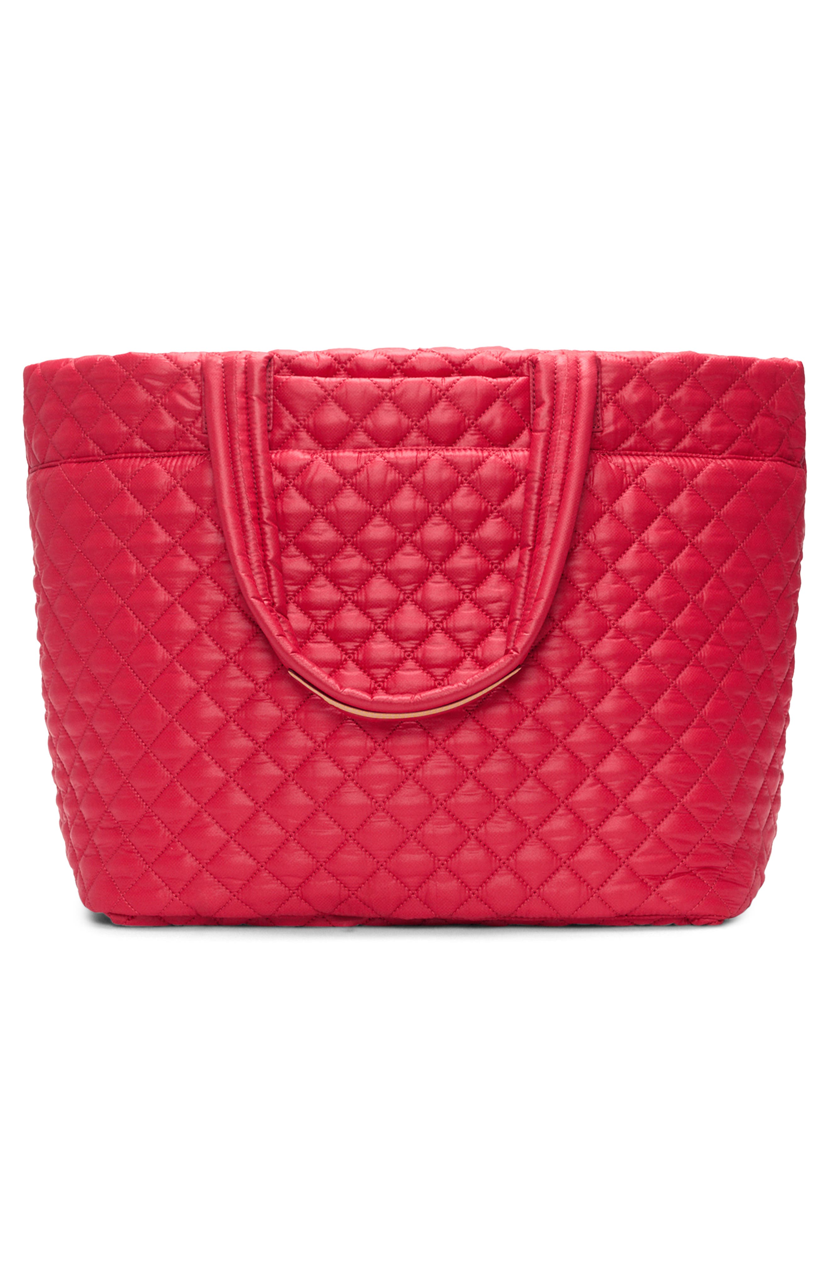 MZ Wallace Large Metro Deluxe Diamond Quilted Nylon Tote, Alternate, color, Apple