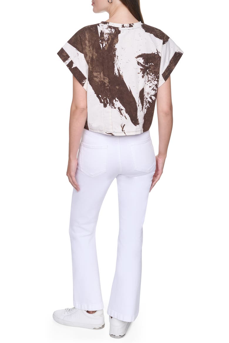 Dolman Sleeve Pleated Crop Top, Alternate, color, COCONUT BRUSHSTROKE