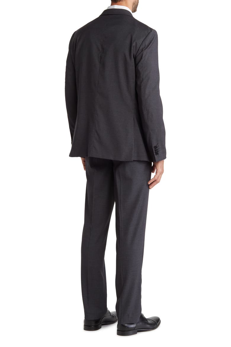 Houdstooth Print Two Button Notch Lapel Suit, Alternate, color, GREY