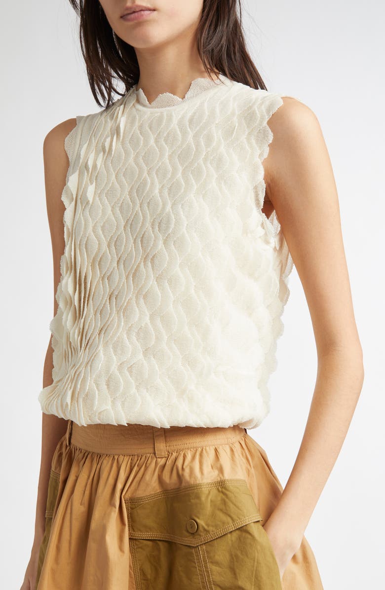 Ulla Johnson Maelys Scalloped Cotton Blend Top, Alternate, color, 