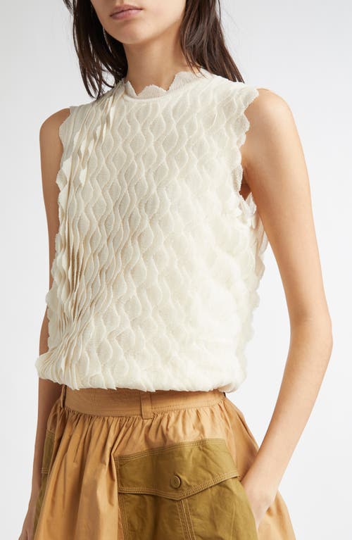 Ulla Johnson Maelys Layered Scalloped Cotton-blend Top In Pristine