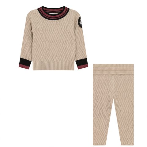Diamond Knit 2 Piece Top and Leggings Set (Toddler)
