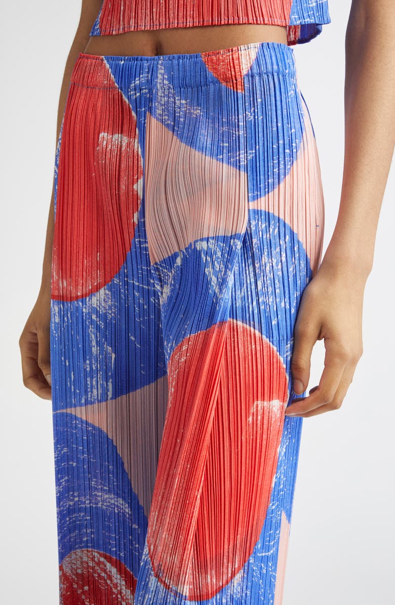 Pleats Please Issey Miyake Backlight Pleated Straight Leg Pants, Alternate, color, Red