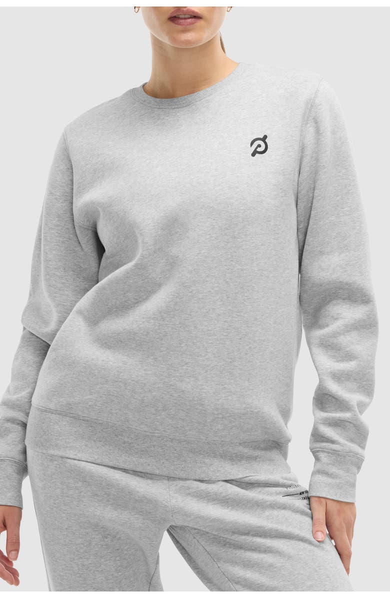 Peloton Soft Fleece Crewneck Sweatshirt, Main, color, Heather Grey