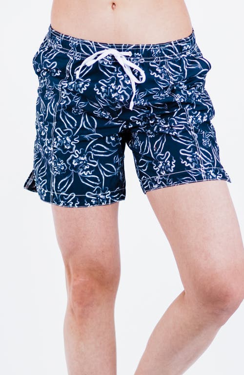 Calypsa 7" Board Shorts In Blue