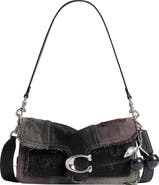 COACH Tabby 26 Denim Patchwork Shoulder Bag with Cherry Charm