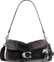 COACH Tabby 26 Denim Patchwork Shoulder Bag with Cherry Charm