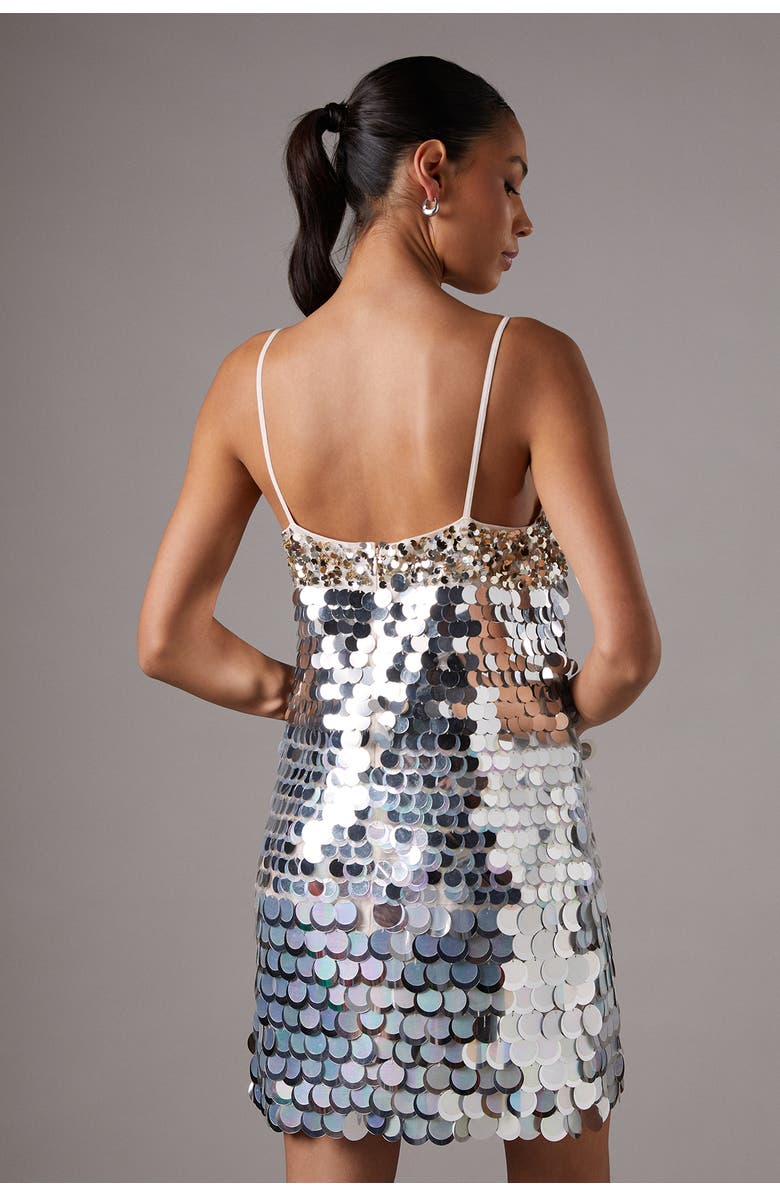 Coast Sequin Cami Mini Dress, Alternate, color, Silver