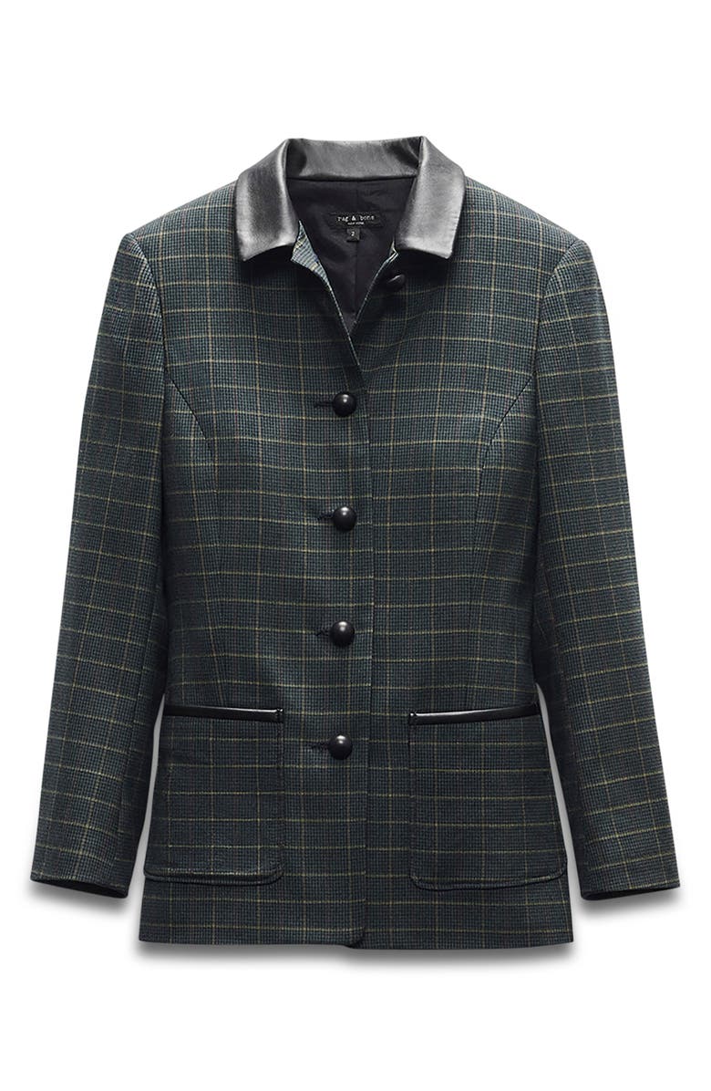 rag & bone Drew Plaid Wool Blend Blazer, Alternate, color, Green Multi Plaid