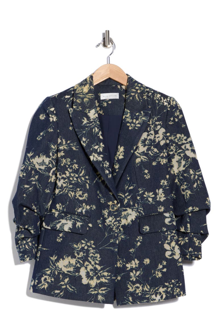 The Gabby Denim Burnout Jacket, Alternate, color, DARK DENIM